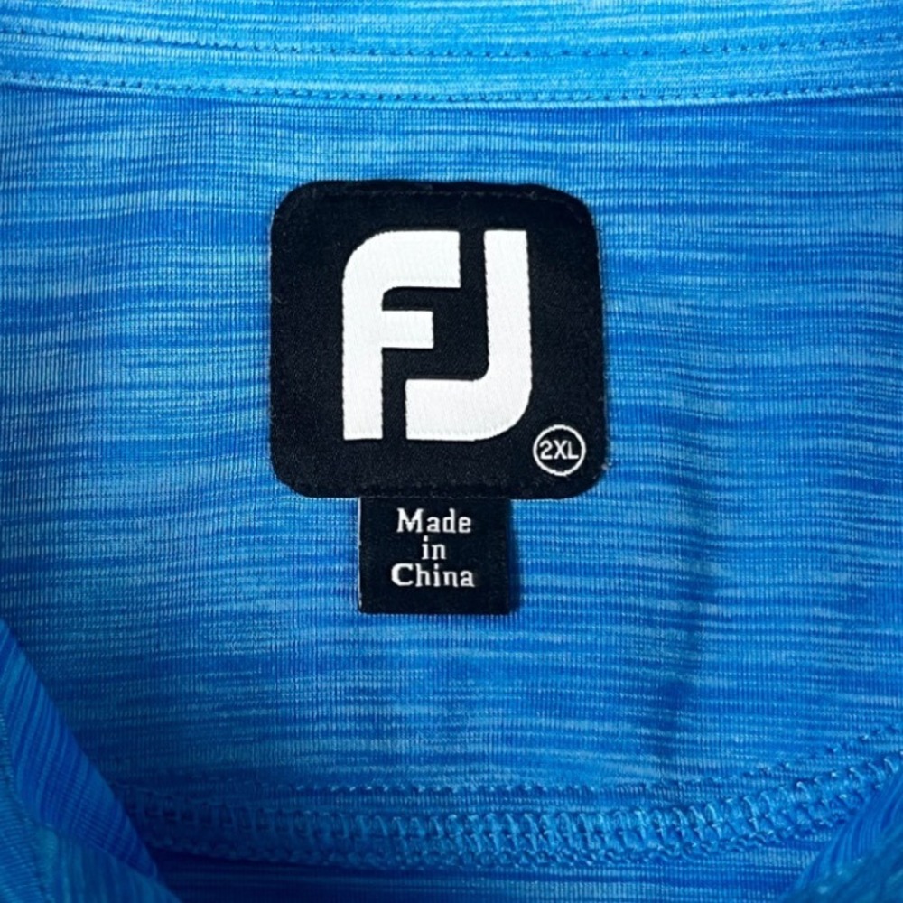 FJ FootJoy Golf‎ Polo Shirt Ryder Cup Mens 2XL XXL Blue Heathered Short Sleeve - Picture 3 of 9